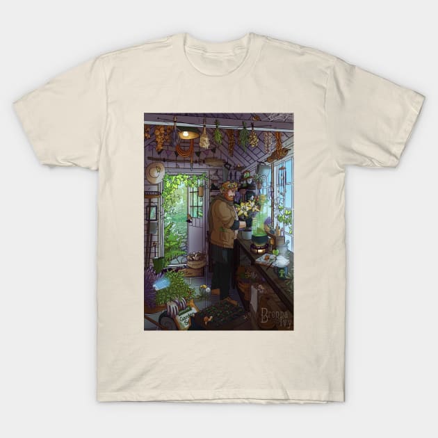 Modern Male Witch Greenhouse T-Shirt by Brenna-Ivy Art